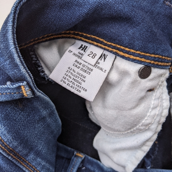 HUDSON Collin Mid Rise Skinny Jeans, Blue, 28 - Picture 7 of 9